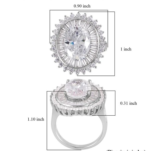 NIB Sz 7 Lustro Stellas Finest Simulated Diamond Double Halo Sterling Ring - Picture 6 of 6